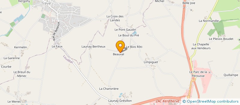 localisation de l'entreprise EARL DE BEAUVAL à LOUDEAC