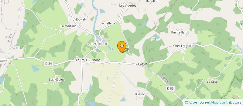 localisation de l'entreprise EARL DE BELLEVUE à CHERONNAC