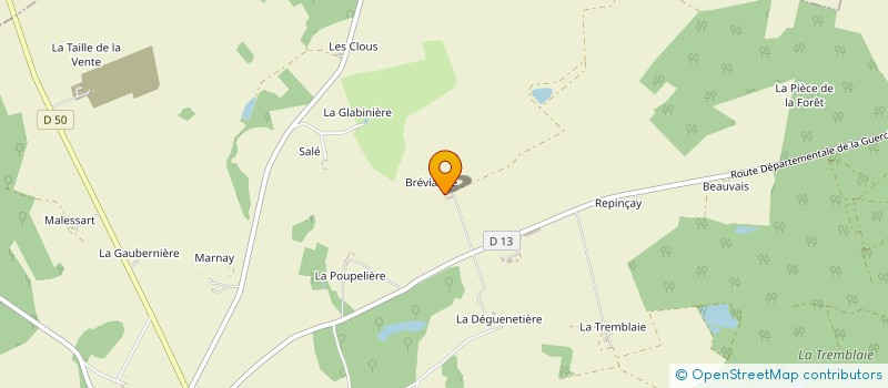 localisation de l'entreprise EARL DE BREVIANDES  LA CELLE-GUENAND