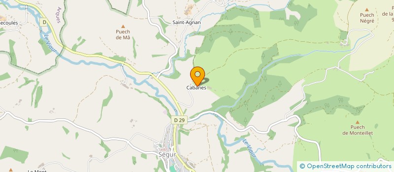 localisation de l'entreprise EARL DE CABANES  SEGUR