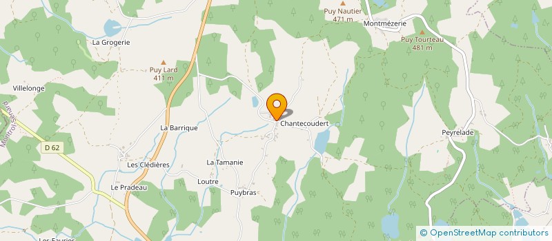 localisation de l'entreprise EARL DE CHANTECOUDERT à MONTROL-SENARD