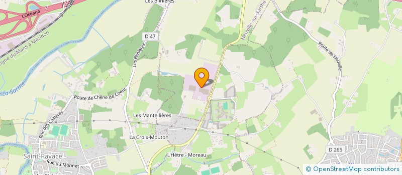 localisation de l'entreprise EARL DE CHAPEAU  NEUVILLE SUR SARTHE