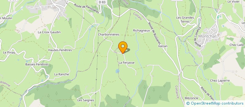 localisation de l'entreprise EARL DE CHARBONNIERES à COTTANCE