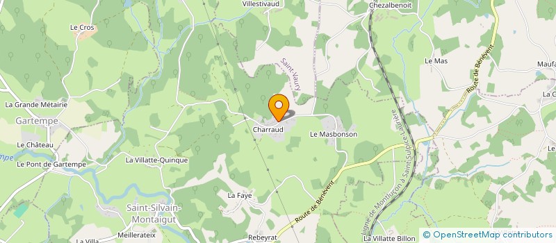 localisation de l'entreprise EARL DE CHARRAUD à SAINT-SILVAIN-MONTAIGUT