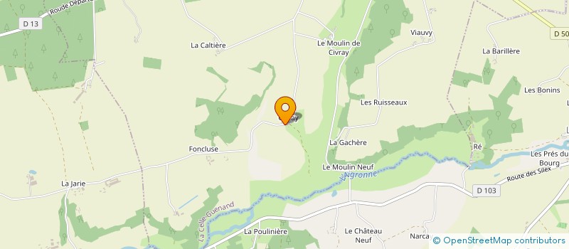 localisation de l'entreprise EARL DE CIVRAY à LA CELLE-GUENAND