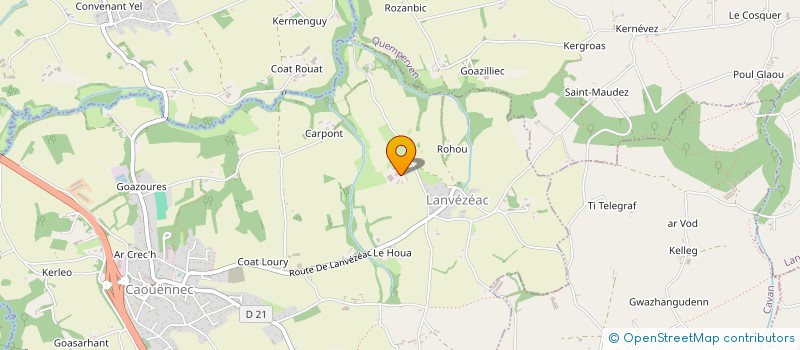 localisation de l'entreprise EARL DE CREC H IMOT à CAOUENNEC-LANVEZEAC