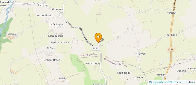 localisation de l'entreprise EARL DE CROAS AR ROUX  PLONEVEZ-DU-FAOU