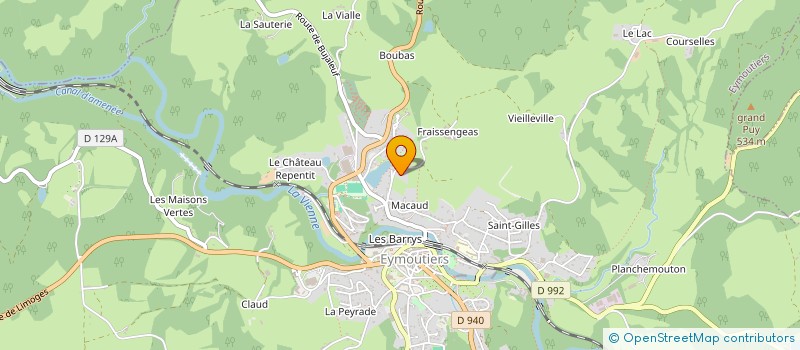 localisation de l'entreprise EARL DE FRESSENGEAS  EYMOUTIERS