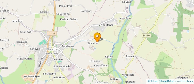 localisation de l'entreprise EARL DE GOASLAS à PLOUIDER