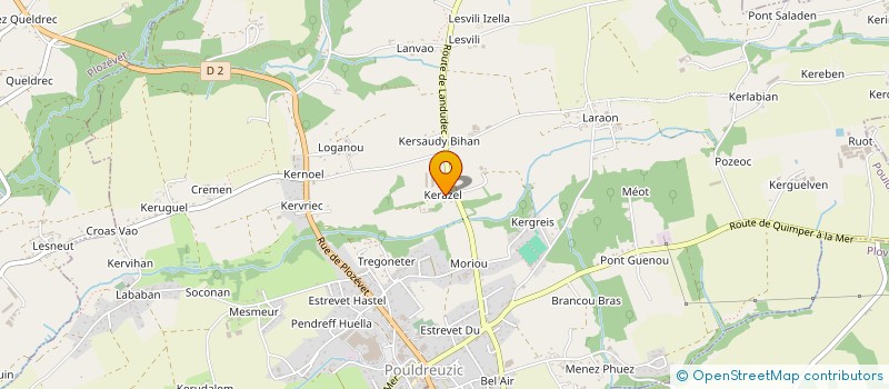 localisation de l'entreprise EARL DE KERAZEL à POULDREUZIC