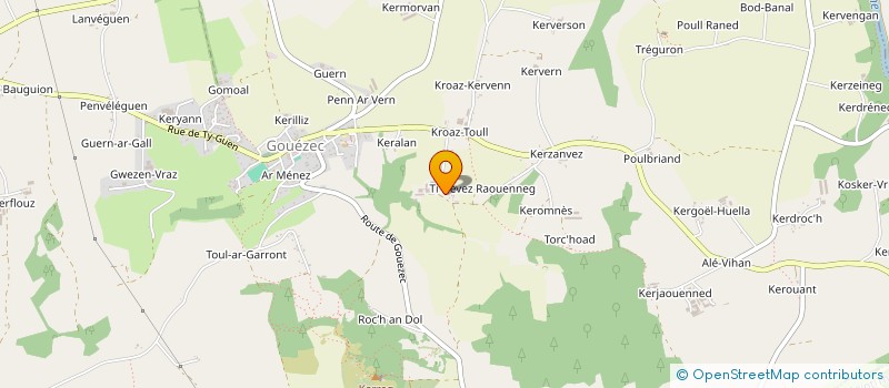 localisation de l'entreprise EARL DE KERFLOUZ  GOUEZEC