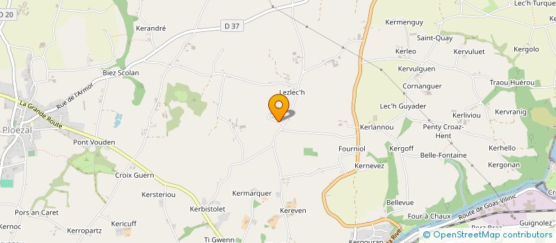 localisation de l'entreprise EARL DE KERIVOAL à PLOEZAL