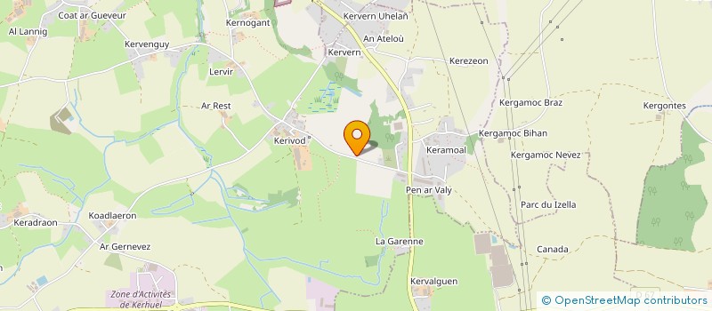 localisation de l'entreprise EARL DE KERIVOT à MILIZAC-GUIPRONVEL