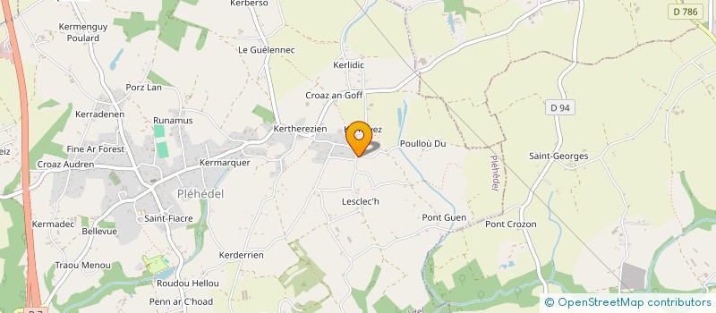 localisation de l'entreprise EARL DE KERNEVEZ à PLUDUAL