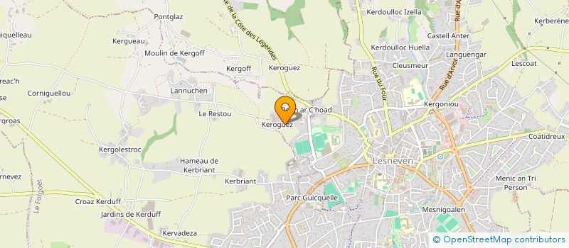 localisation de l'entreprise EARL DE KEROGUEZ à LE FOLGOET