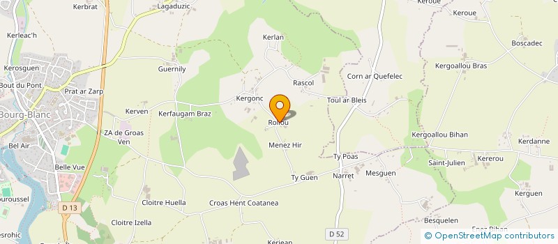 localisation de l'entreprise EARL DE KEROLIOU  BOURG-BLANC