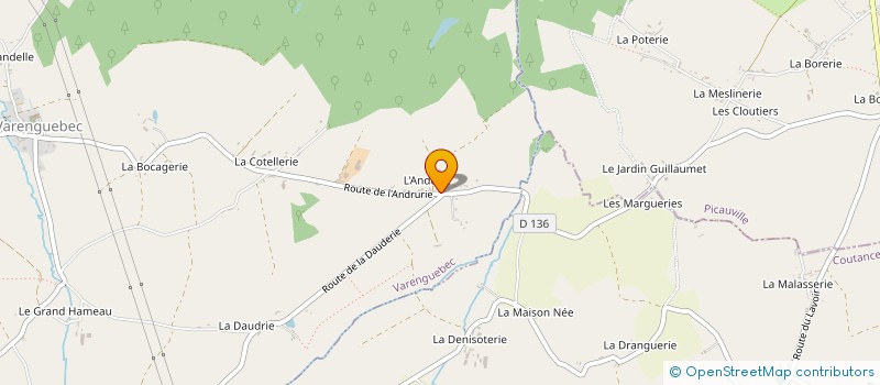 localisation de l'entreprise EARL DE L'ANDRURIE à VARENGUEBEC