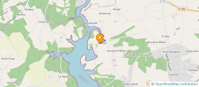 localisation de l'entreprise EARL DE L'AVEN  RIEC-SUR-BELON