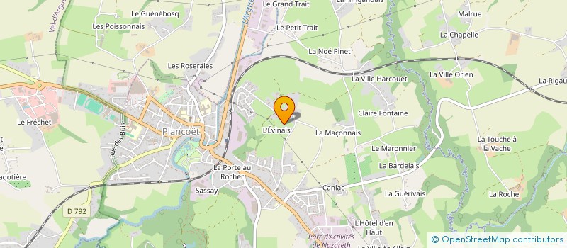 localisation de l'entreprise EARL DE L EVINAIS  PLANCOET