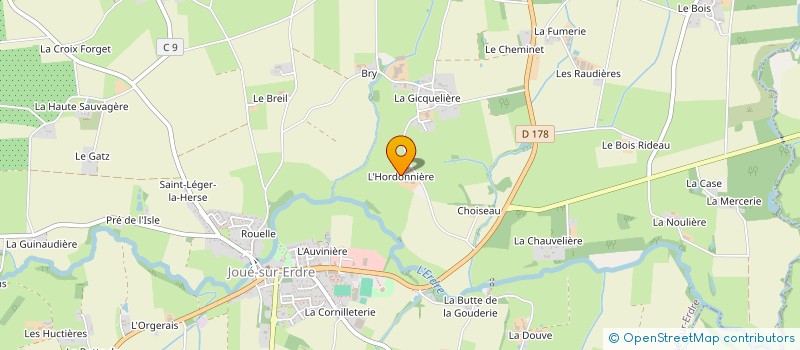 localisation de l'entreprise EARL DE L'HORDONNIERE à JOUE-SUR-ERDRE