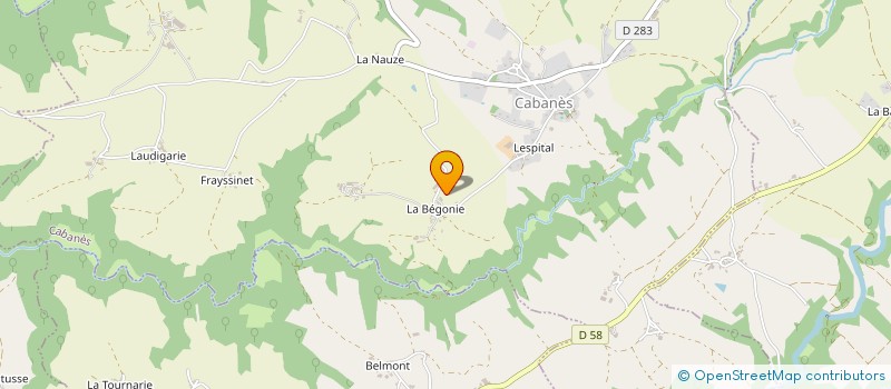 localisation de l'entreprise EARL DE LA BEGONIE  CABANES