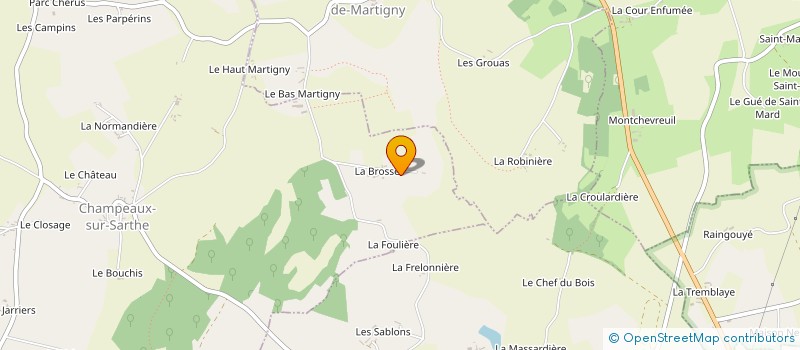 localisation de l'entreprise EARL DE LA BROSSE à CHAMPEAUX SUR SARTHE