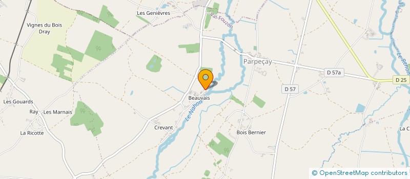 localisation de l'entreprise EARL DE LA CHEDELLIERE à DUN-LE-POELIER