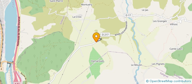 localisation de l'entreprise EARL DE LA COLLETTE  ENTREPIERRES