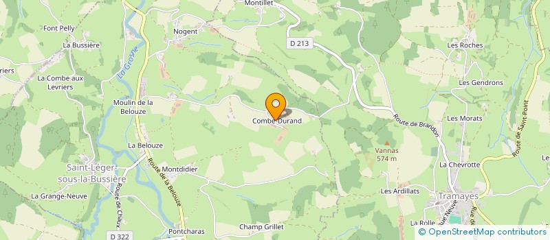 localisation de l'entreprise EARL DE LA COMBE LAPALUS JEROME  SAINT-LEGER-SOUS-LA-BUSSIERE