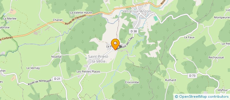 localisation de l'entreprise EARL DE LA CROIX DE L'AIL à SAINT-PRIEST-LA-VETRE