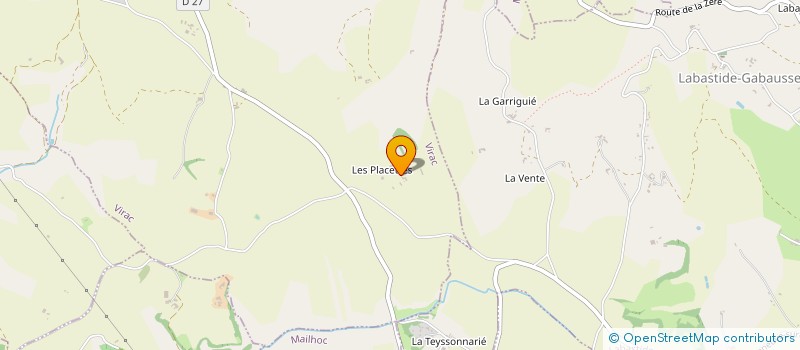 localisation de l'entreprise EARL DE LA FALGARIE à VIRAC