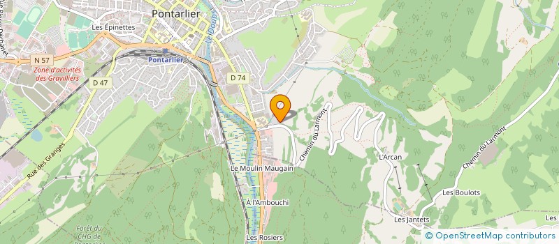 localisation de l'entreprise EARL DE LA FERME DE JOUX CHAUVIN à PONTARLIER