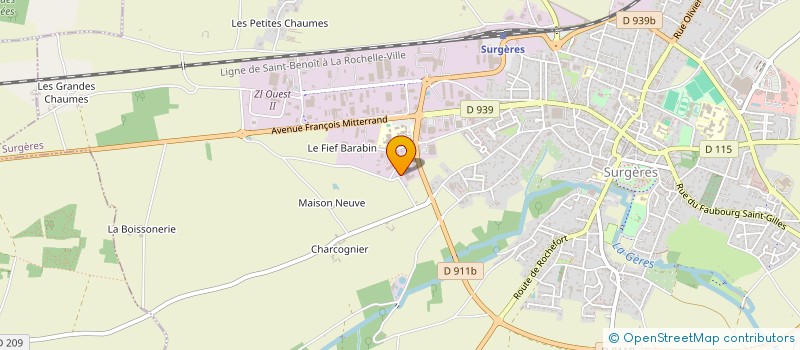 localisation de l'entreprise EARL DE LA GERES à SURGERES