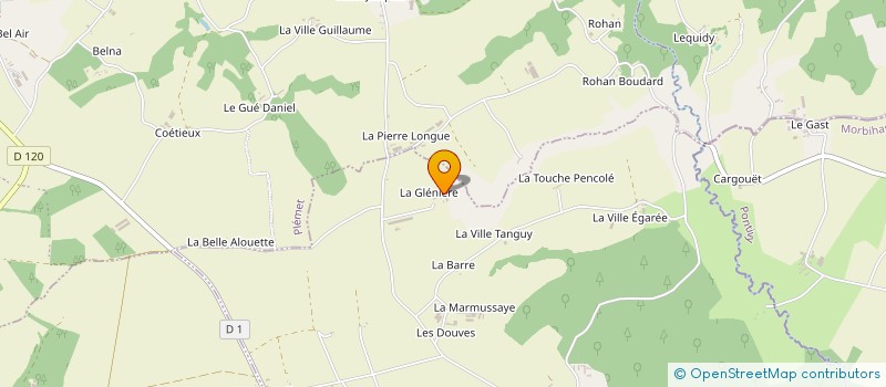 localisation de l'entreprise EARL DE LA GLENIERE à COETLOGON