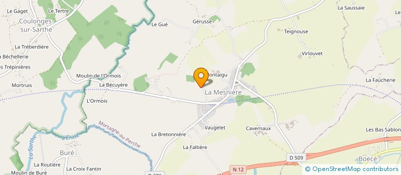 localisation de l'entreprise EARL DE LA GOUPILLERE à SAINT-AUBIN-DE-COURTERAIE