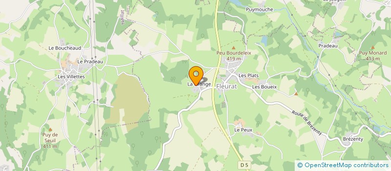 localisation de l'entreprise EARL DE LA GRANGE à FLEURAT