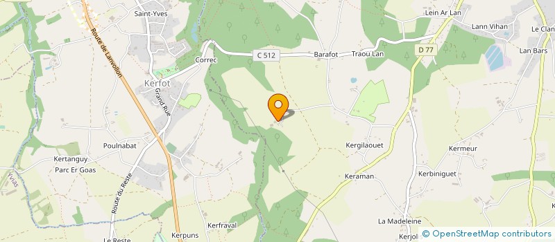 localisation de l'entreprise EARL DE LA GRANGE DU BOIS à PLOUEZEC