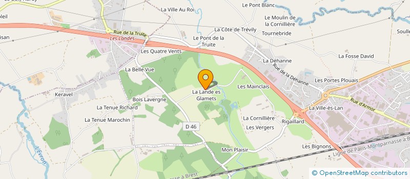 localisation de l'entreprise EARL DE LA LANDE ES GLAMET à LAMBALLE-ARMOR