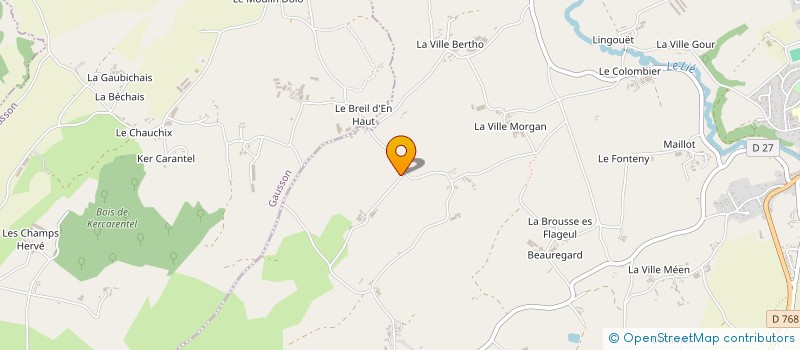 localisation de l'entreprise EARL DE LA METAIRIE DU CRAN à PLOUGUENAST-LANGAST
