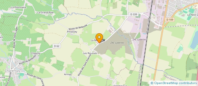 localisation de l'entreprise EARL DE LA MEZERINE à CHARENTAY
