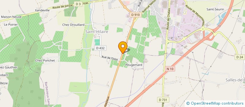 localisation de l'entreprise EARL DE LA MONTEE  BARBEZIEUX-SAINT-HILAIRE