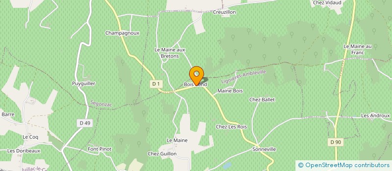 localisation de l'entreprise EARL DE LA PARLIERE à LIGNIERES-AMBLEVILLE