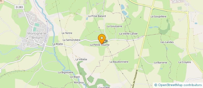 localisation de l'entreprise EARL DE LA PETITE TOUCHE à MONTIGNE-LE-BRILLANT