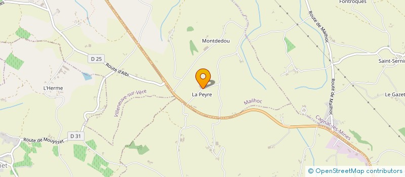 localisation de l'entreprise EARL DE LA PEYRE  MAILHOC