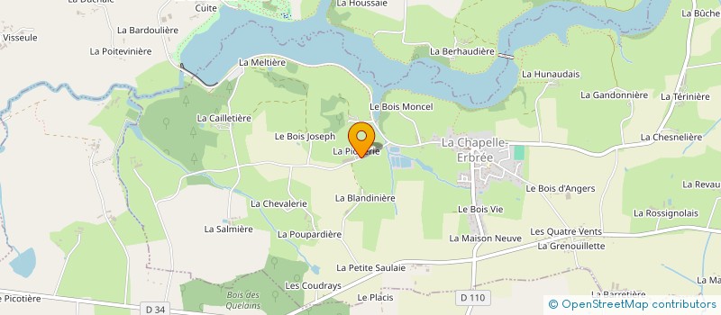 localisation de l'entreprise EARL DE LA PIOGERIE  LA CHAPELLE-ERBREE