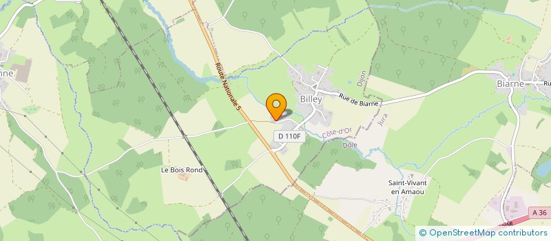 localisation de l'entreprise EARL DE LA PLANCHOTTE  BILLEY