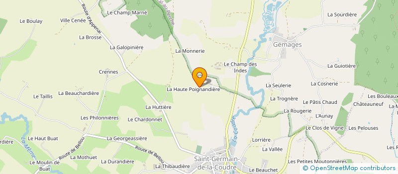 localisation de l'entreprise EARL DE LA POIGNANDIERE à SAINT-GERMAIN-DE-LA-COUDRE