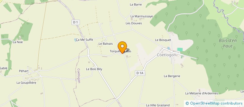 localisation de l'entreprise EARL DE LA SAUDRAIE à COETLOGON