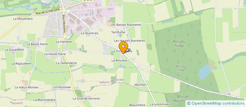 localisation de l'entreprise EARL DE LA TREHUTIERE à VALLONS-DE-L'ERDRE