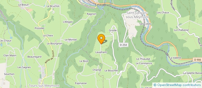 localisation de l'entreprise EARL DE LAUPHANT  SAINT-GERVAIS-SOUS-MEYMONT